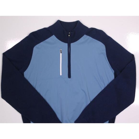 Footjoy Blue Tech and Knit 1/4 Quarter Zip Pullover Men's Small - Picture 6 of 11